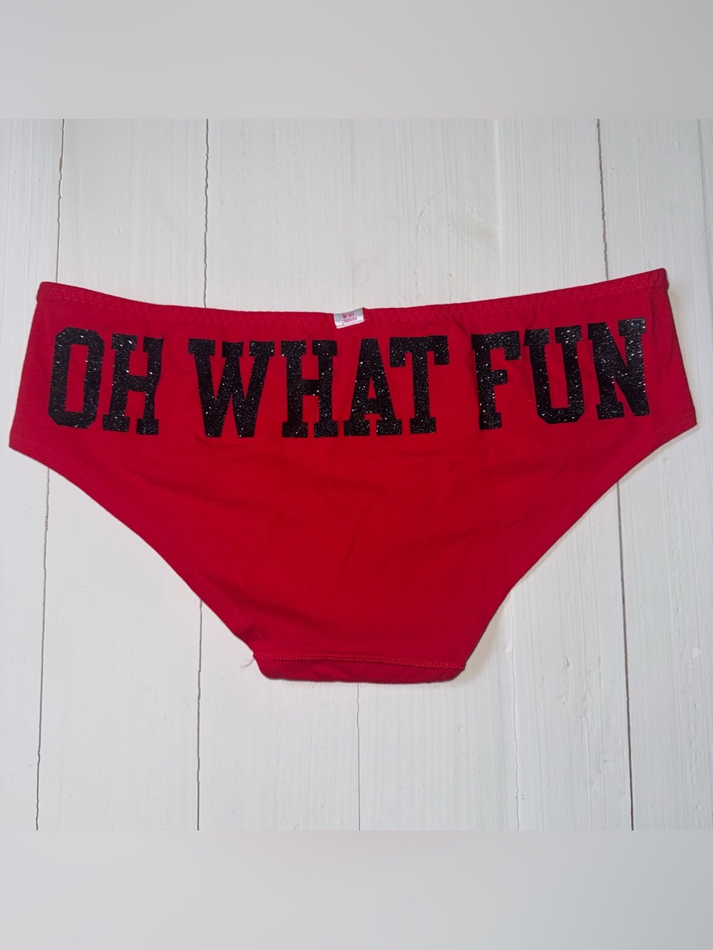 NWT Victoria’s Secret PINK Rare Red “Oh What Fun” Hipster Panties Large